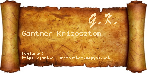 Gantner Krizosztom névjegykártya